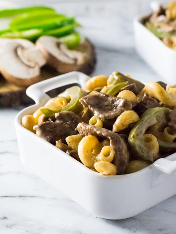 Philly Cheesesteak Pasta recipe.