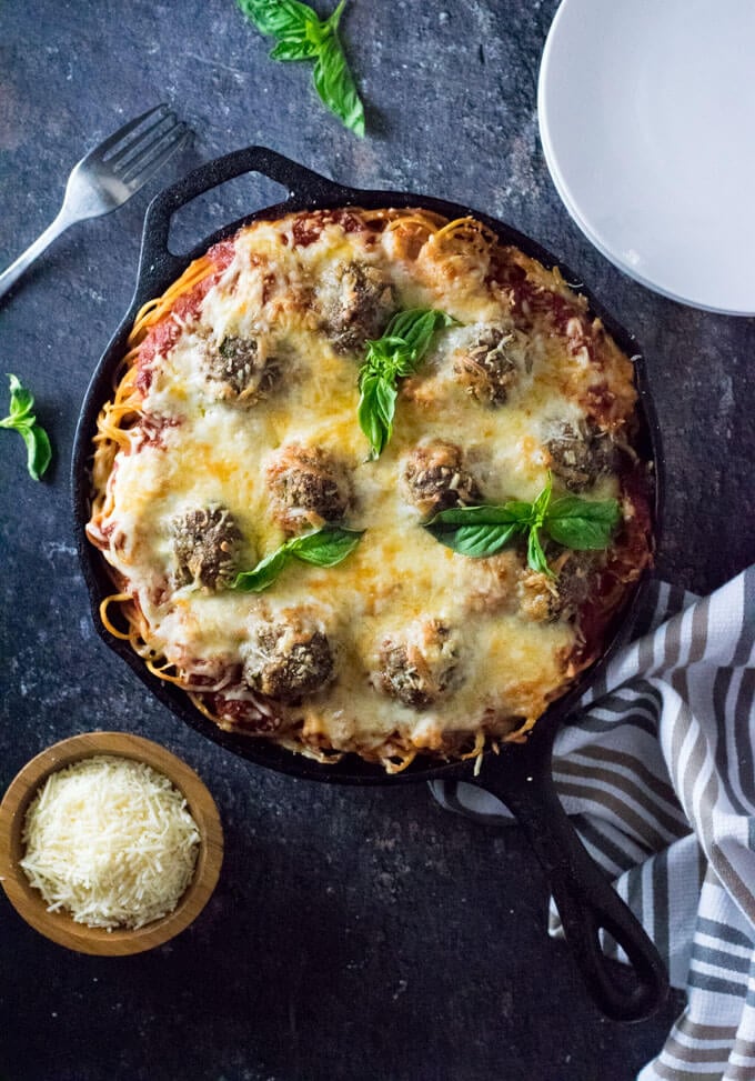 Baked Spaghetti and Meatballs recipe