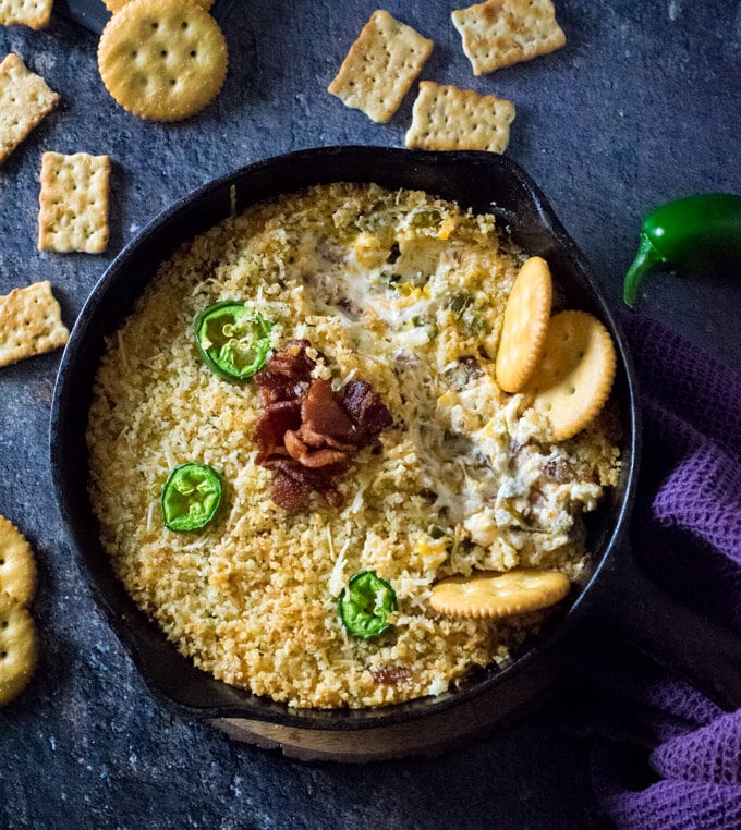Jalapeno Popper Dip recipe with bacon.