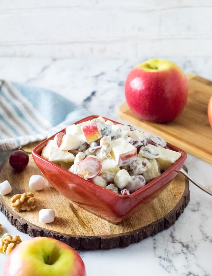 Apple Salad with grapes.