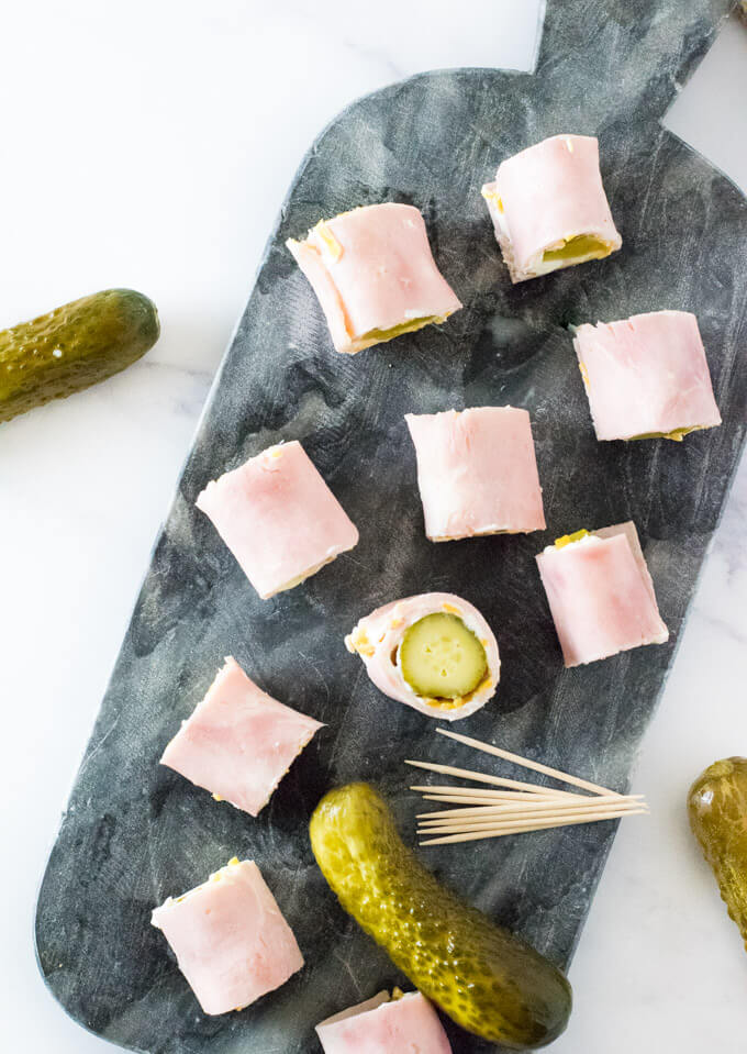 Ham pickle roll up