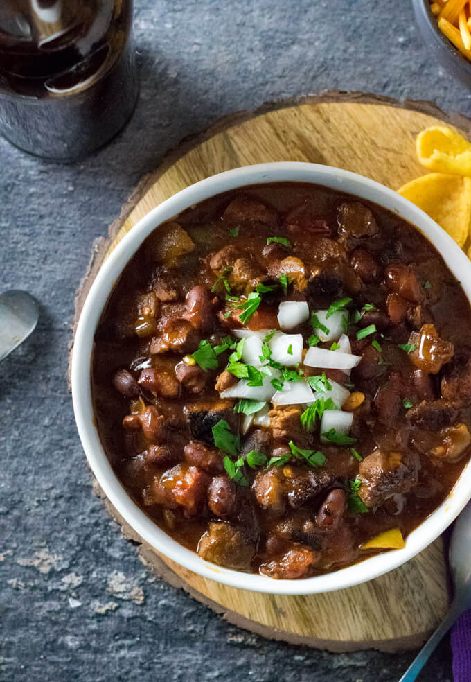 Homemade steak chili.