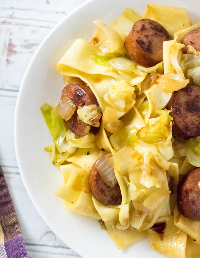 Haluski with Fried Cabbage and Noodles.