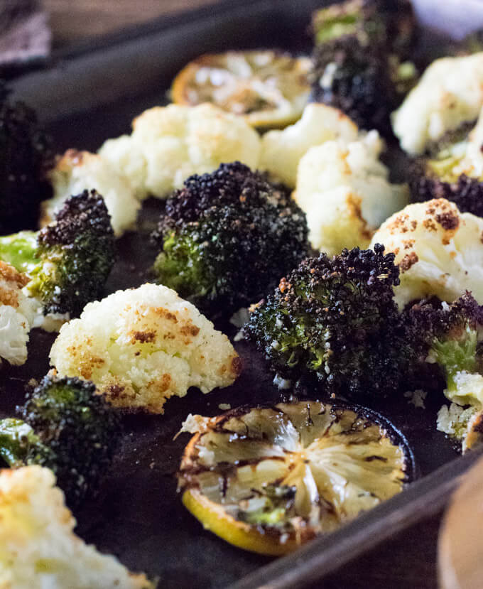 How to make Roasted broccoli and cauliflower