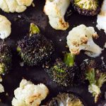 Roasted broccoli and cauliflower