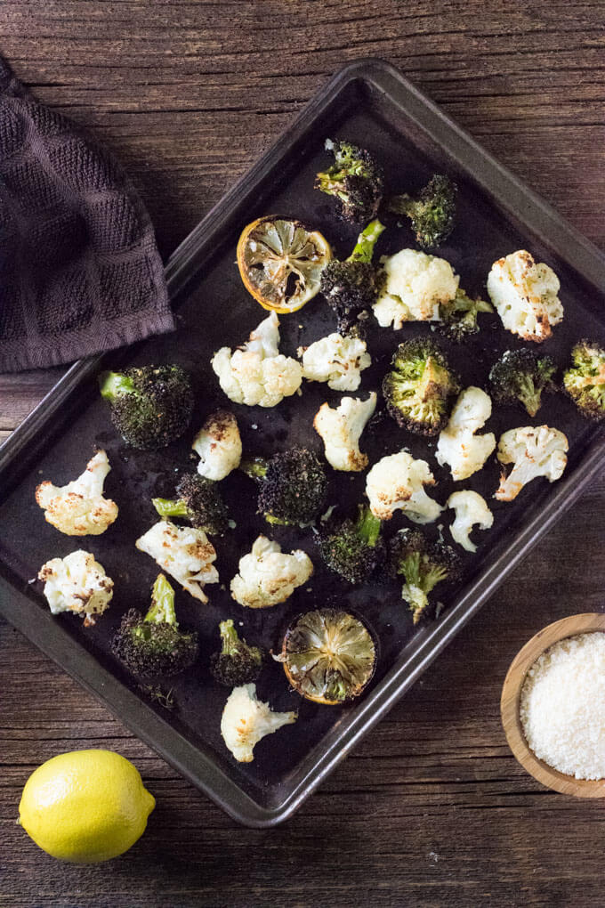 Roasted broccoli and cauliflower recipe