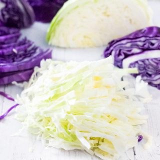 Cabbage sliced with mandoline