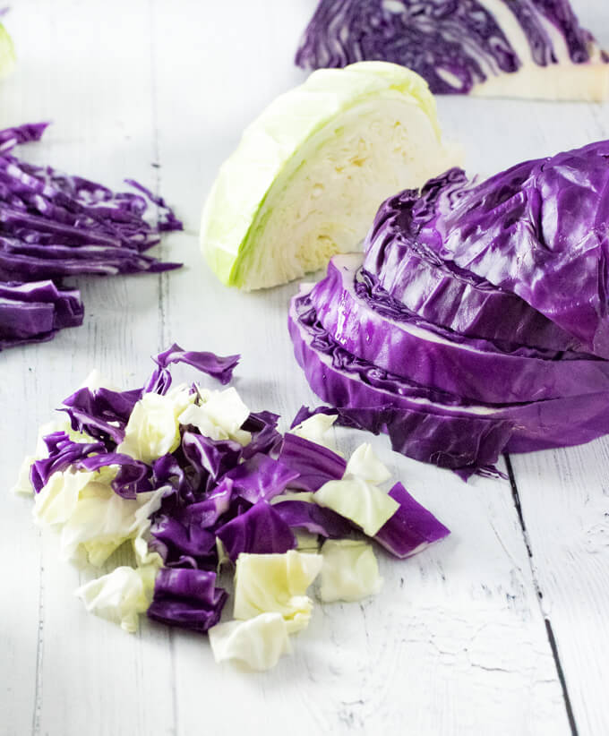 Chopped cabbage.