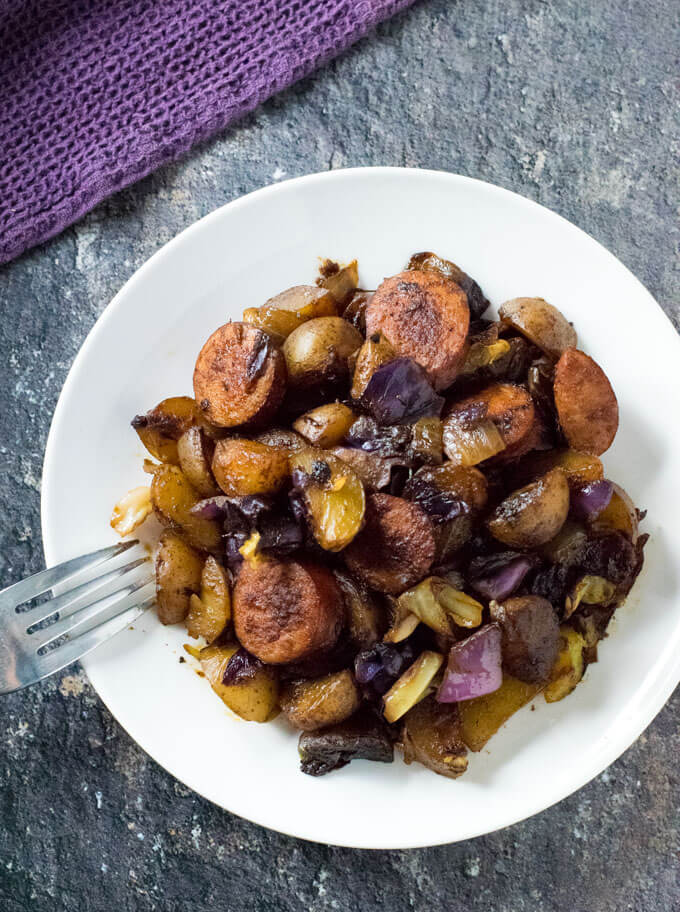 Fried cabbage and potatoes recipe.