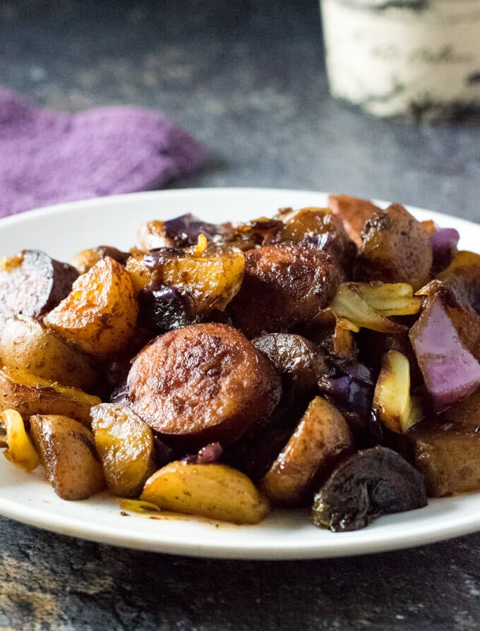 Fried cabbage and potatoes.