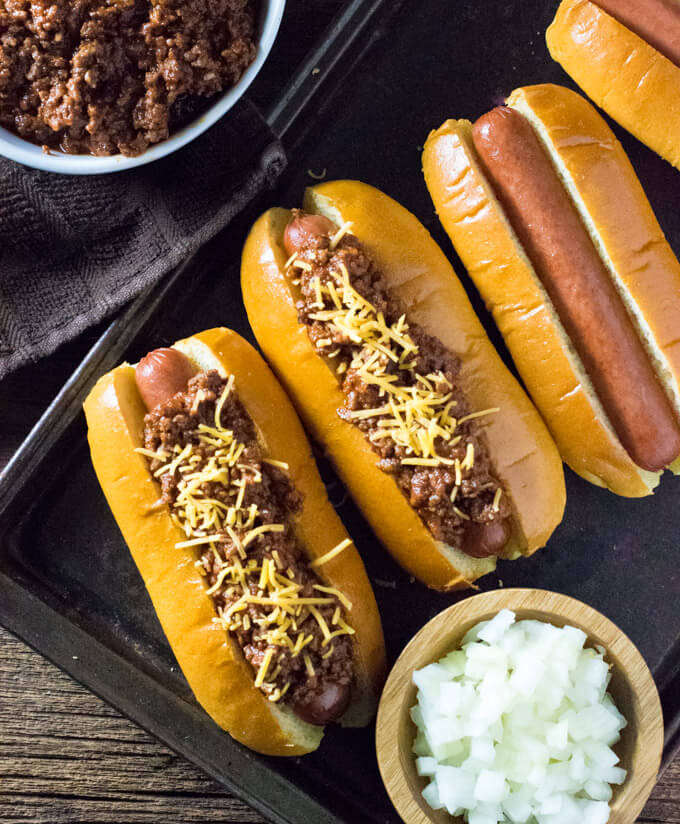 The best Hot dog chili toppings.