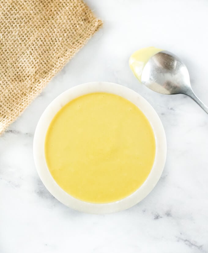 4 ingredient honey mustard viewed overhead