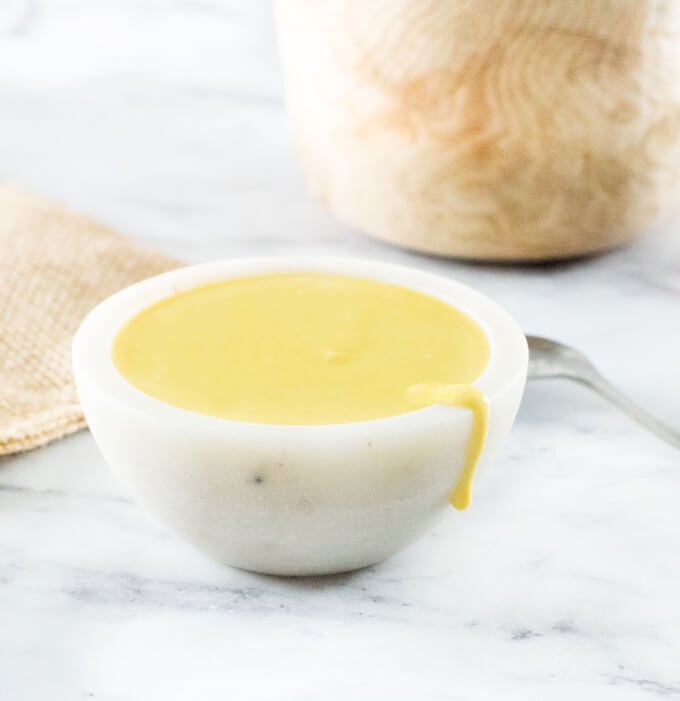 Honey mustard condiment in a bowl