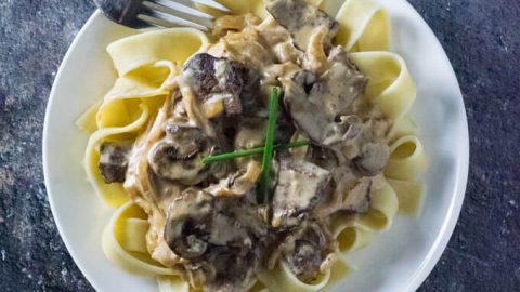 Venison stroganoff