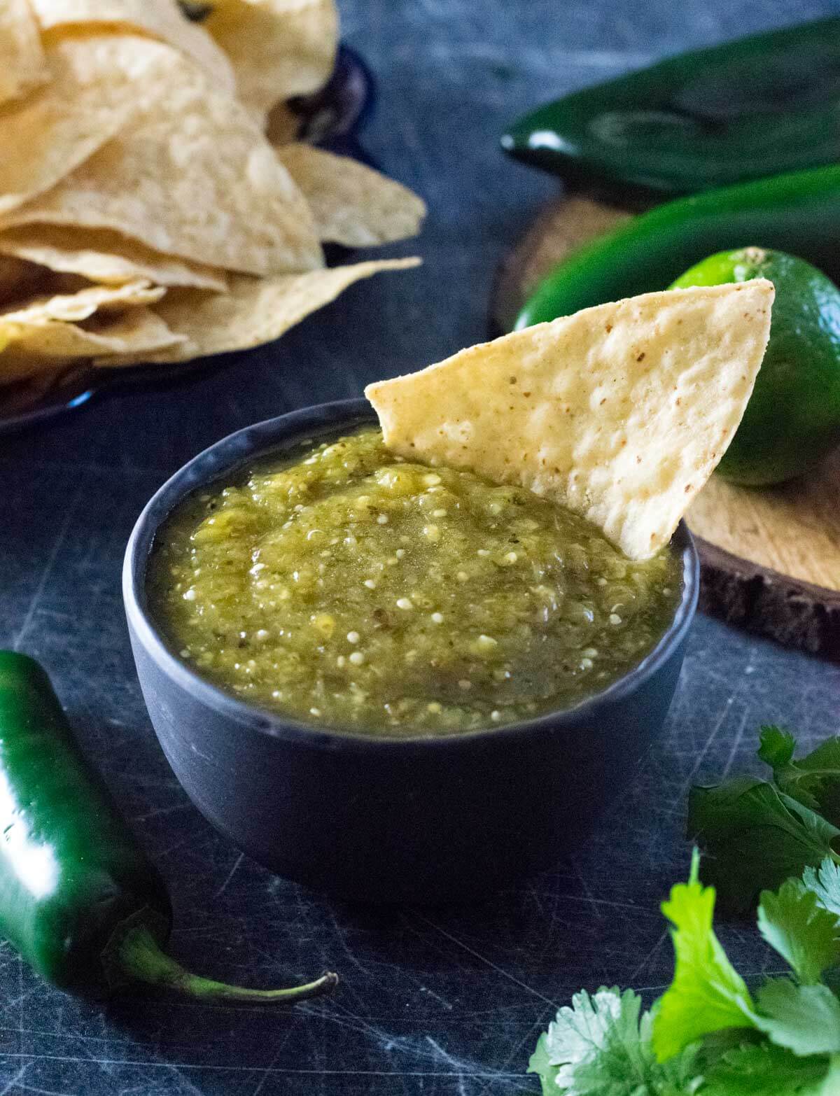 Roasted Salsa Verde (Tomatillo Salsa) - Fox Valley Foodie