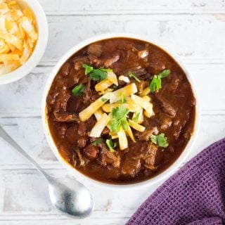 Shredded beef chili