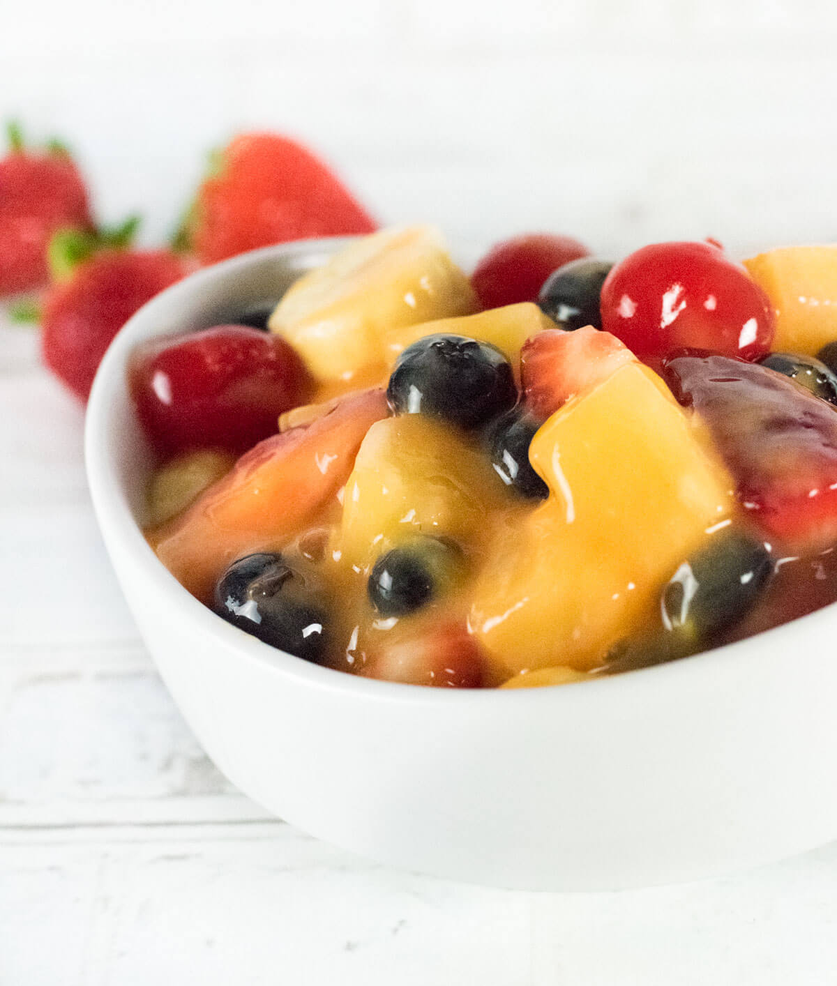 Serving Fruit Salad recipe with Pudding.