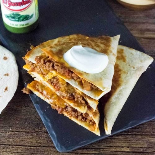 Ground beef quesadillas