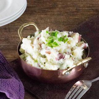 Steakhouse mashed potatoes in serving bowl