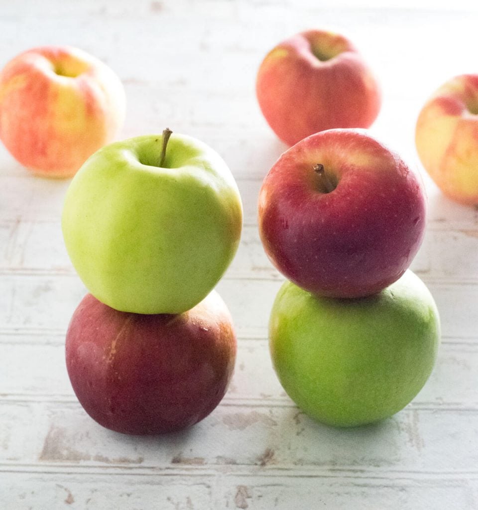 Baking Apples stacked on top of each other.