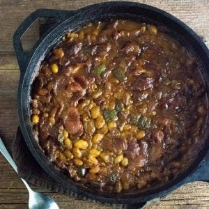 Grilled baked beans