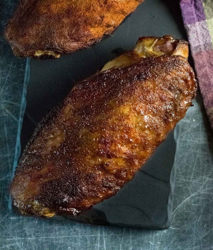 BBQ Smoked Turkey Wing close up.