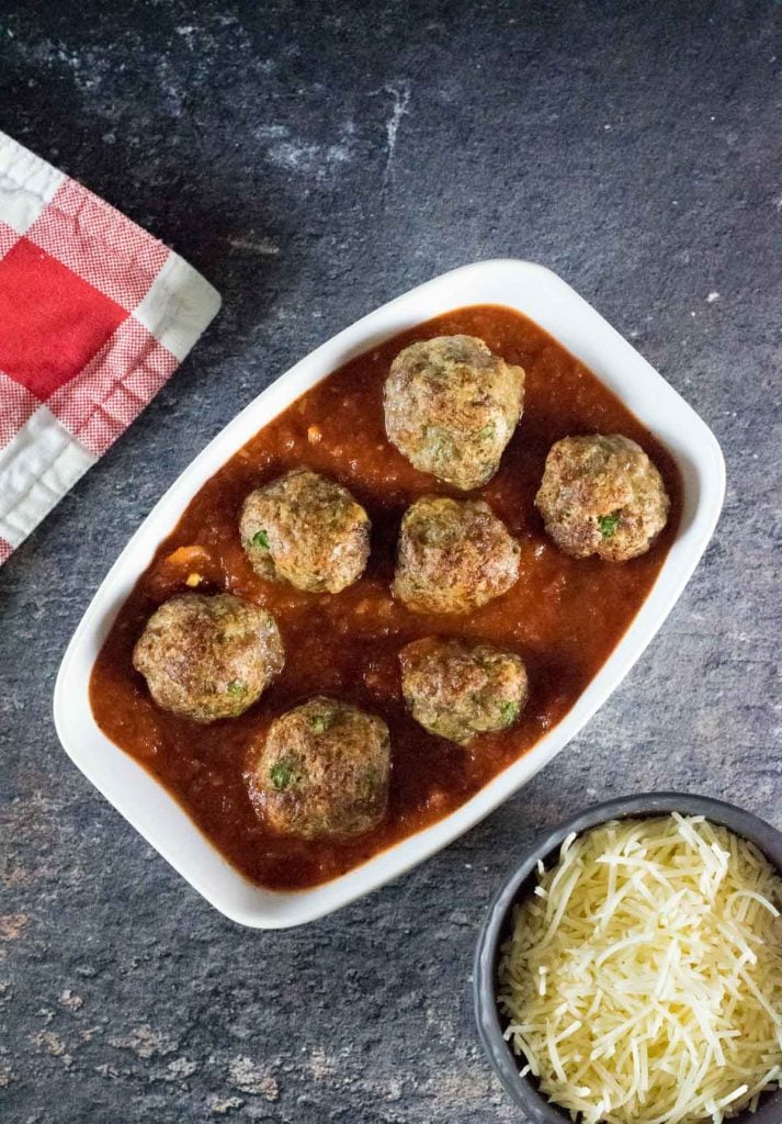 Italian Sausage Meatballs in pasta sauce.