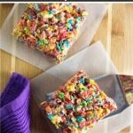 Fruity Pebbles Rice Krispie treats recipe.