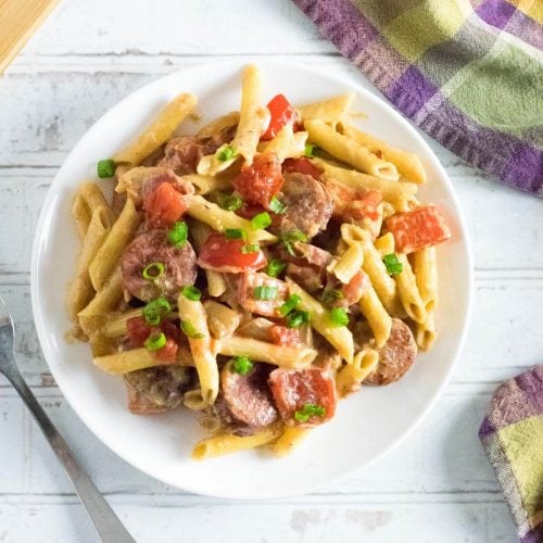 Andouille sausage pasta recipe.