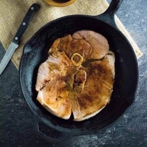 Country ham with red eye gravy.