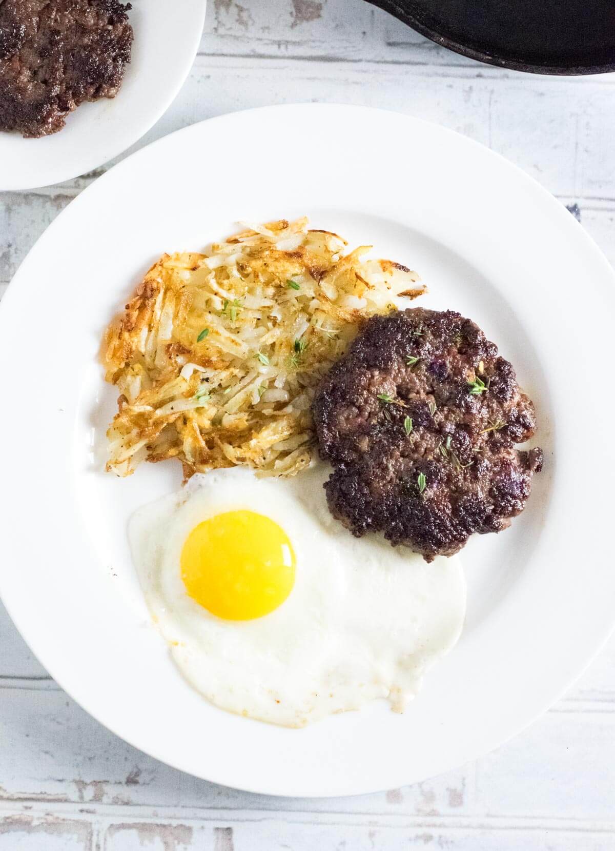 Venison breakfast sausage on a plate.