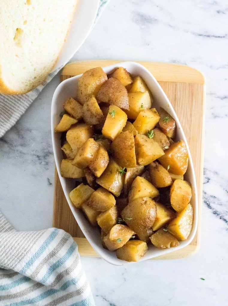 Overnight slow cooker breakfast potatoes.