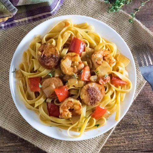 Cajun Shrimp and Sausage Pasta recipe.