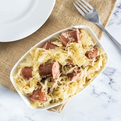 Crockpot sauerkraut and sausage recipe.