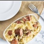 Crockpot sauerkraut and sausage.