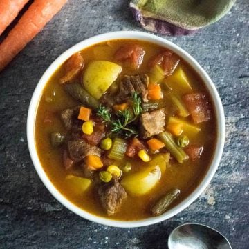 Old fashioned vegetable beef soup recipe.
