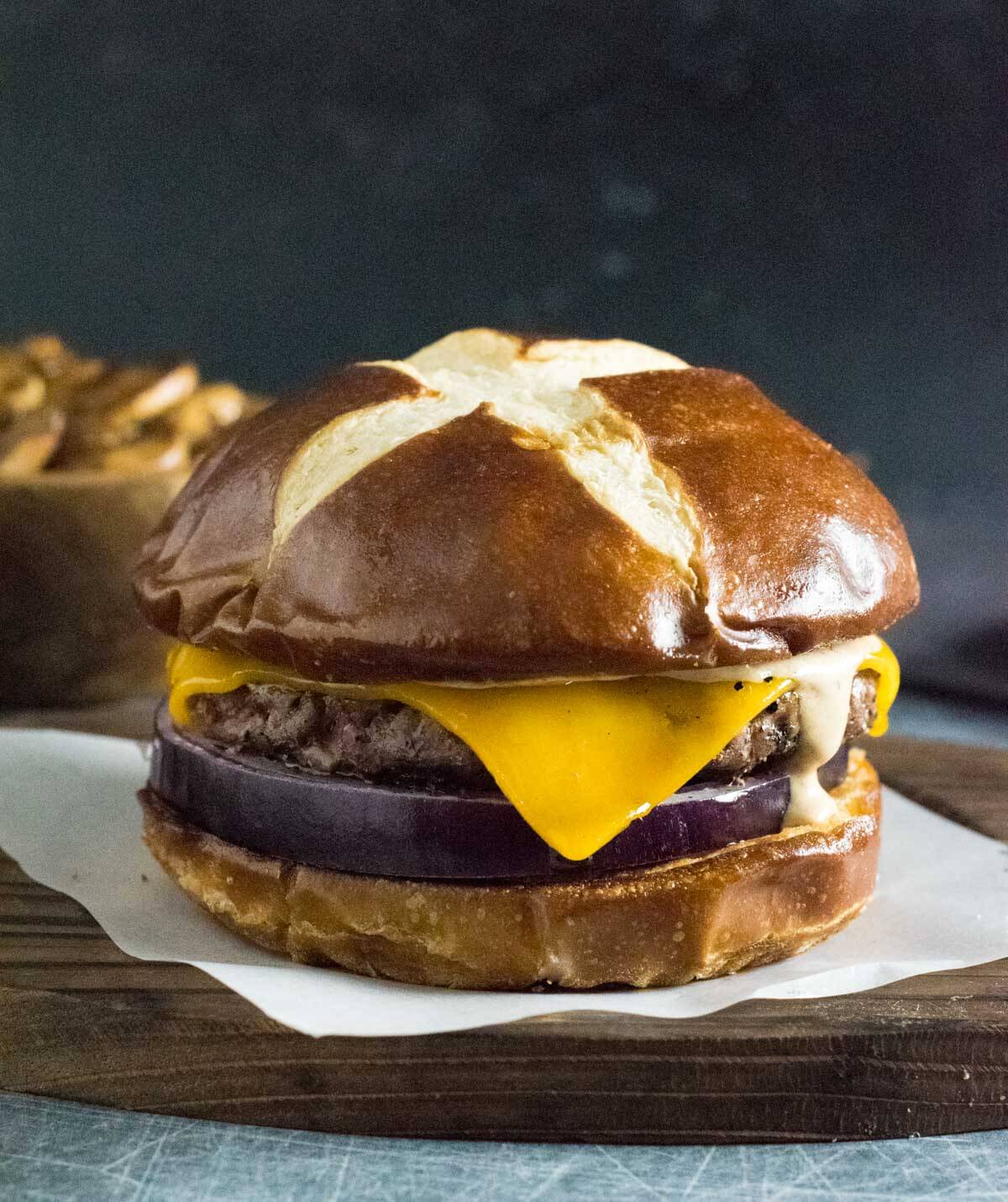 Smoked hamburgers.