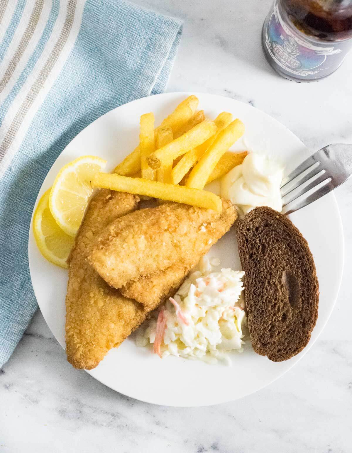 Fried perch dinner.