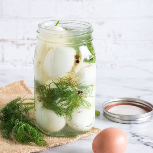 Dill pickled eggs recipe.