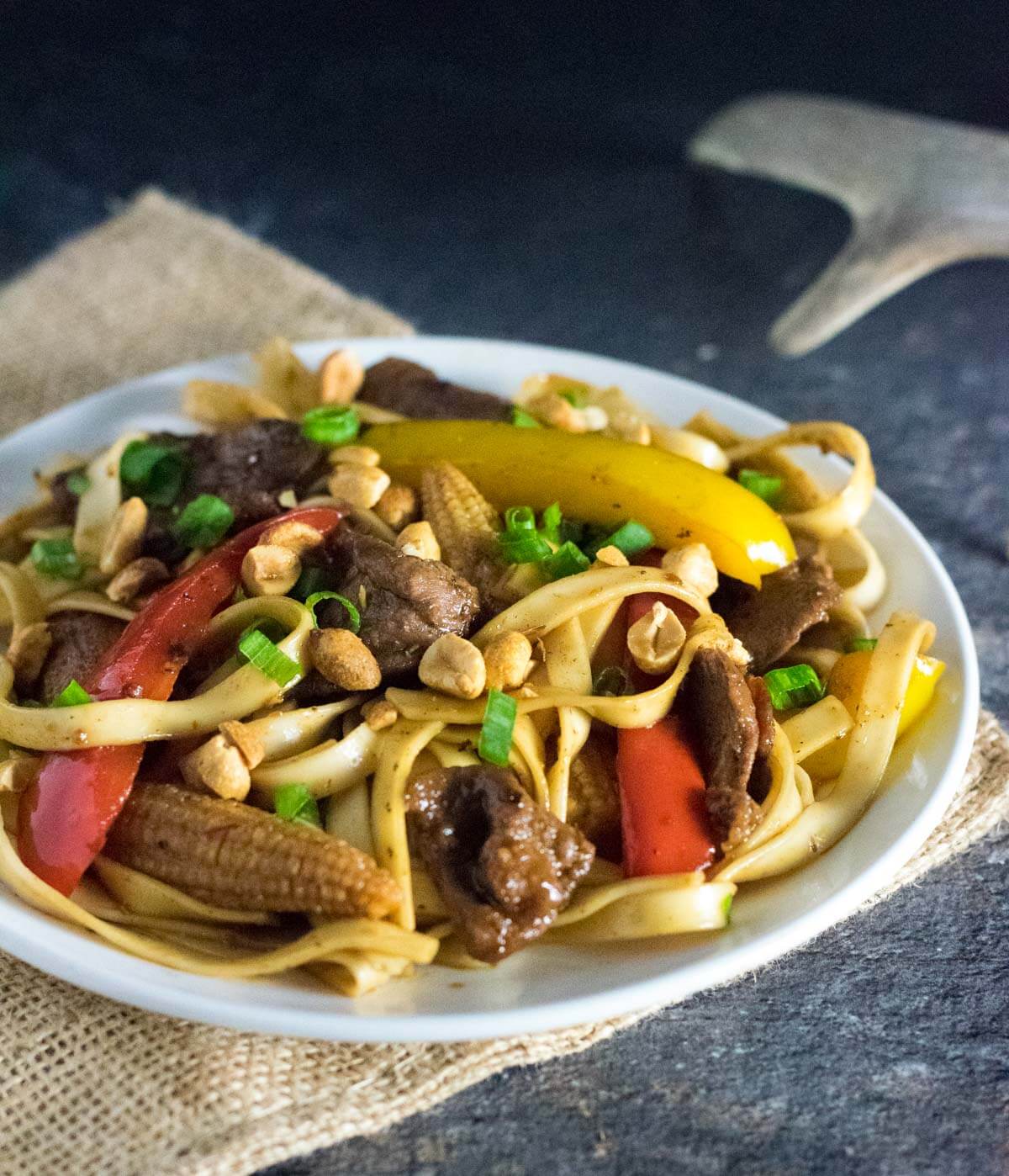 Stir fry with deer meat.