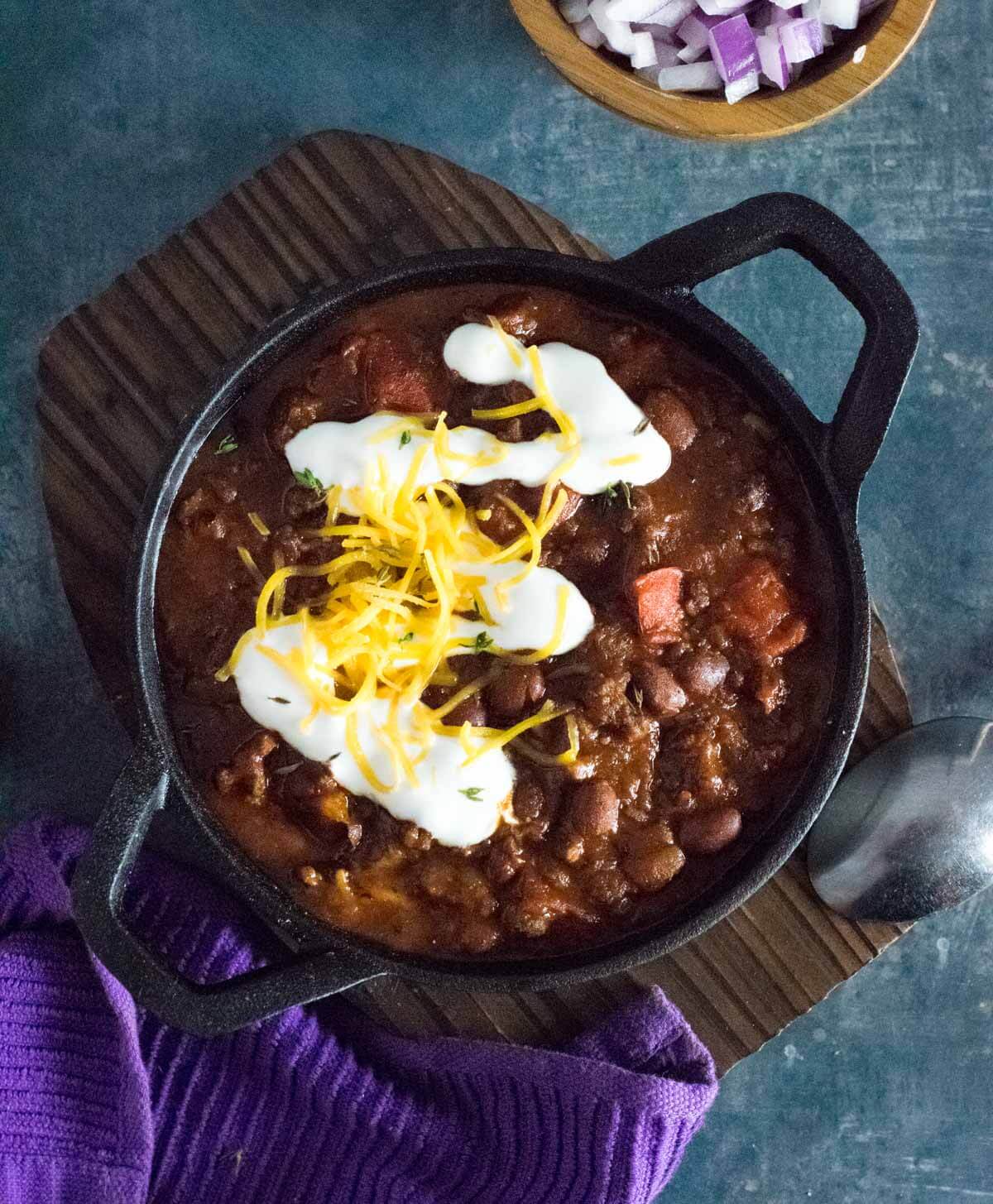 Beef and chorizo chili.