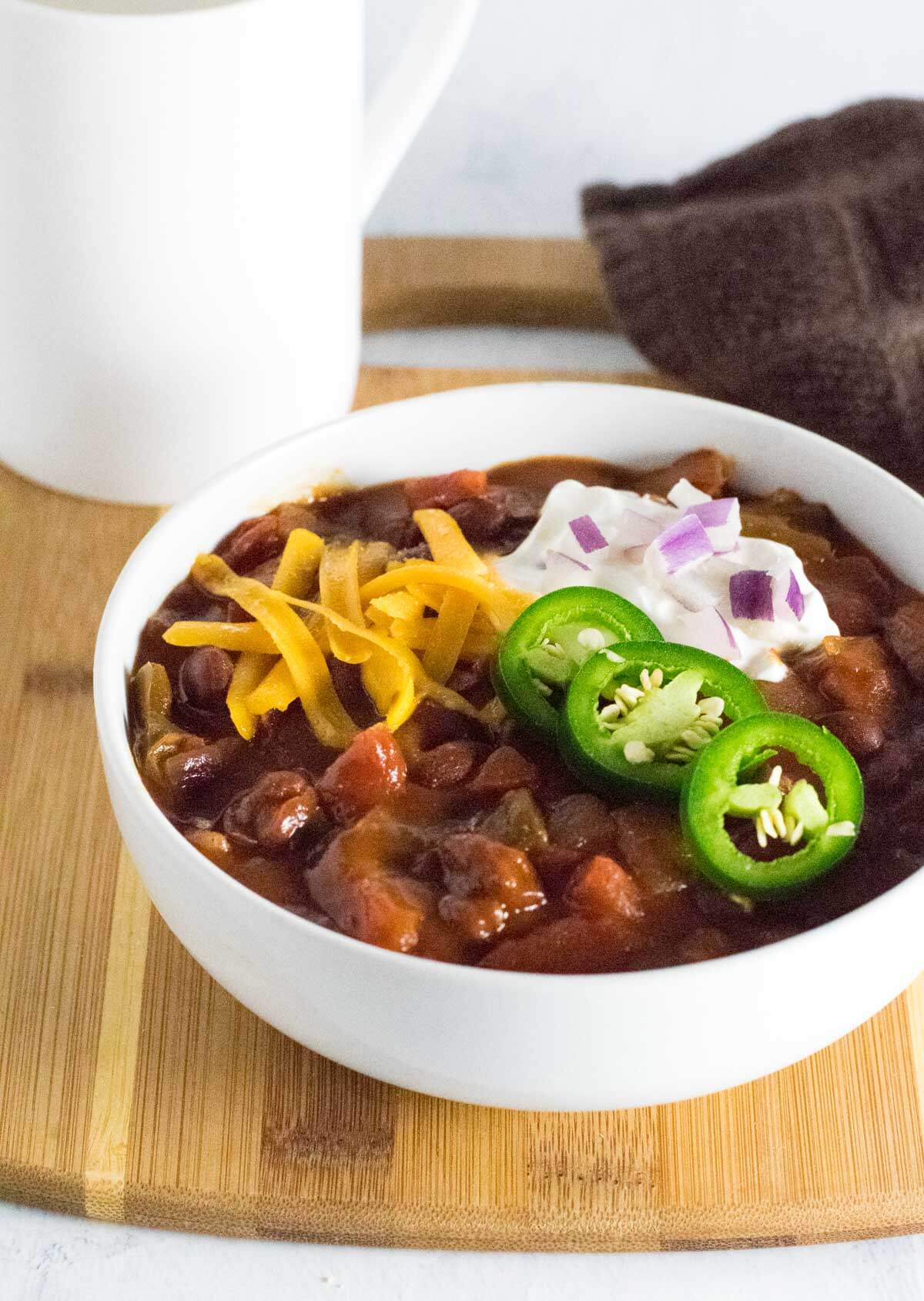 Beef brisket chili.