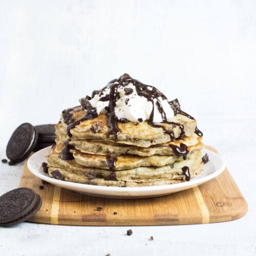 Oreo pancakes recipe.