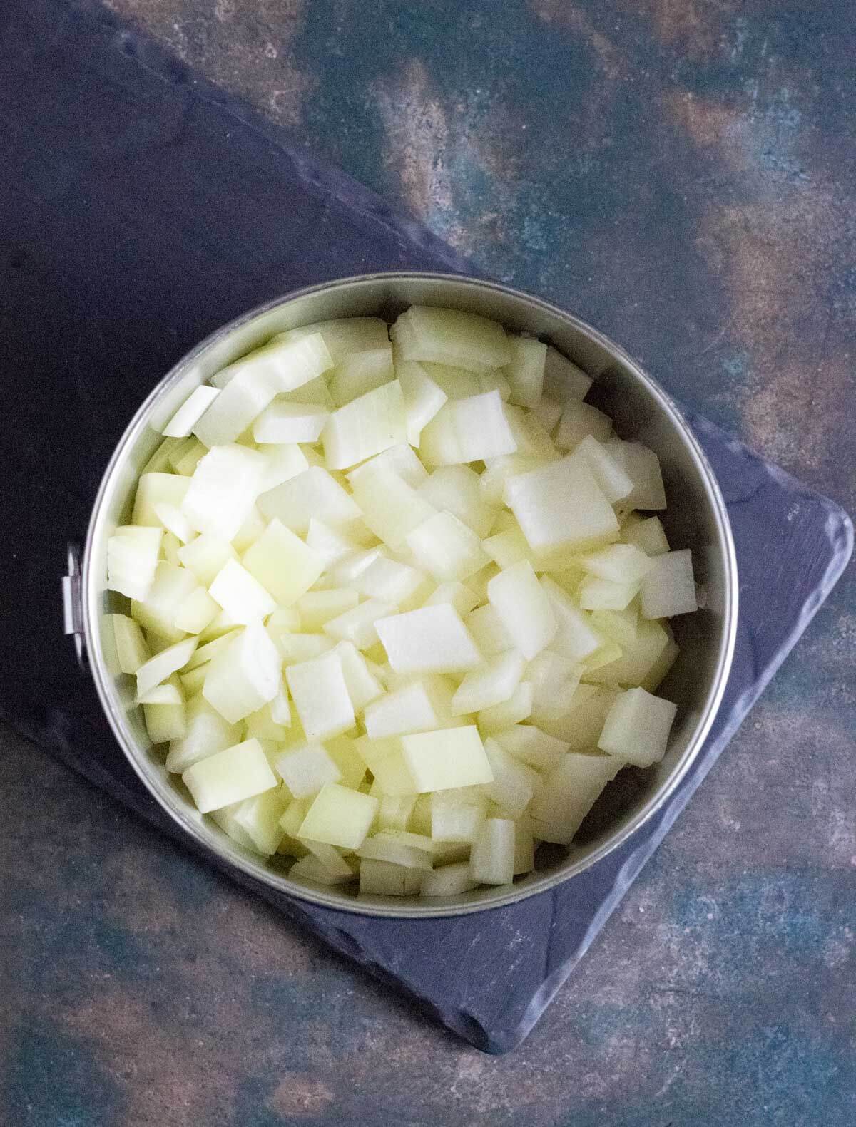 Chopped onion.