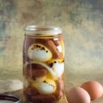 Pickled eggs and sausage recipe.