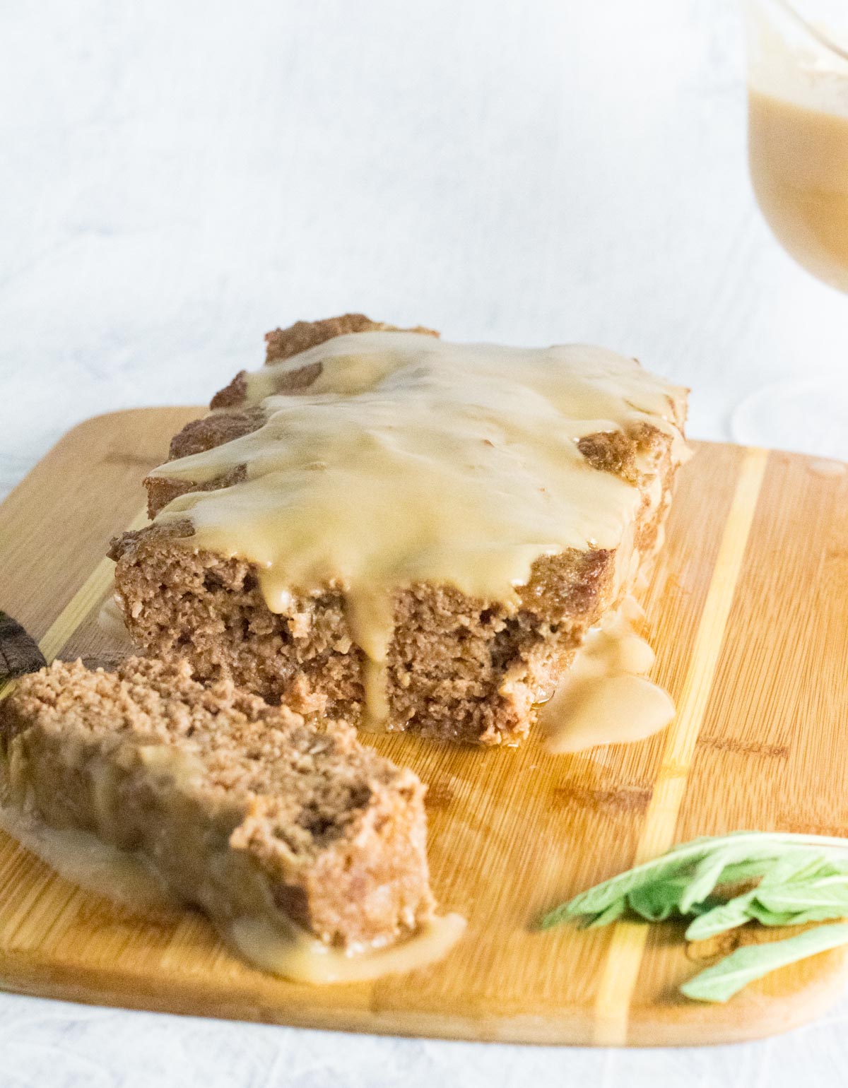 Meatloaf with gravy.