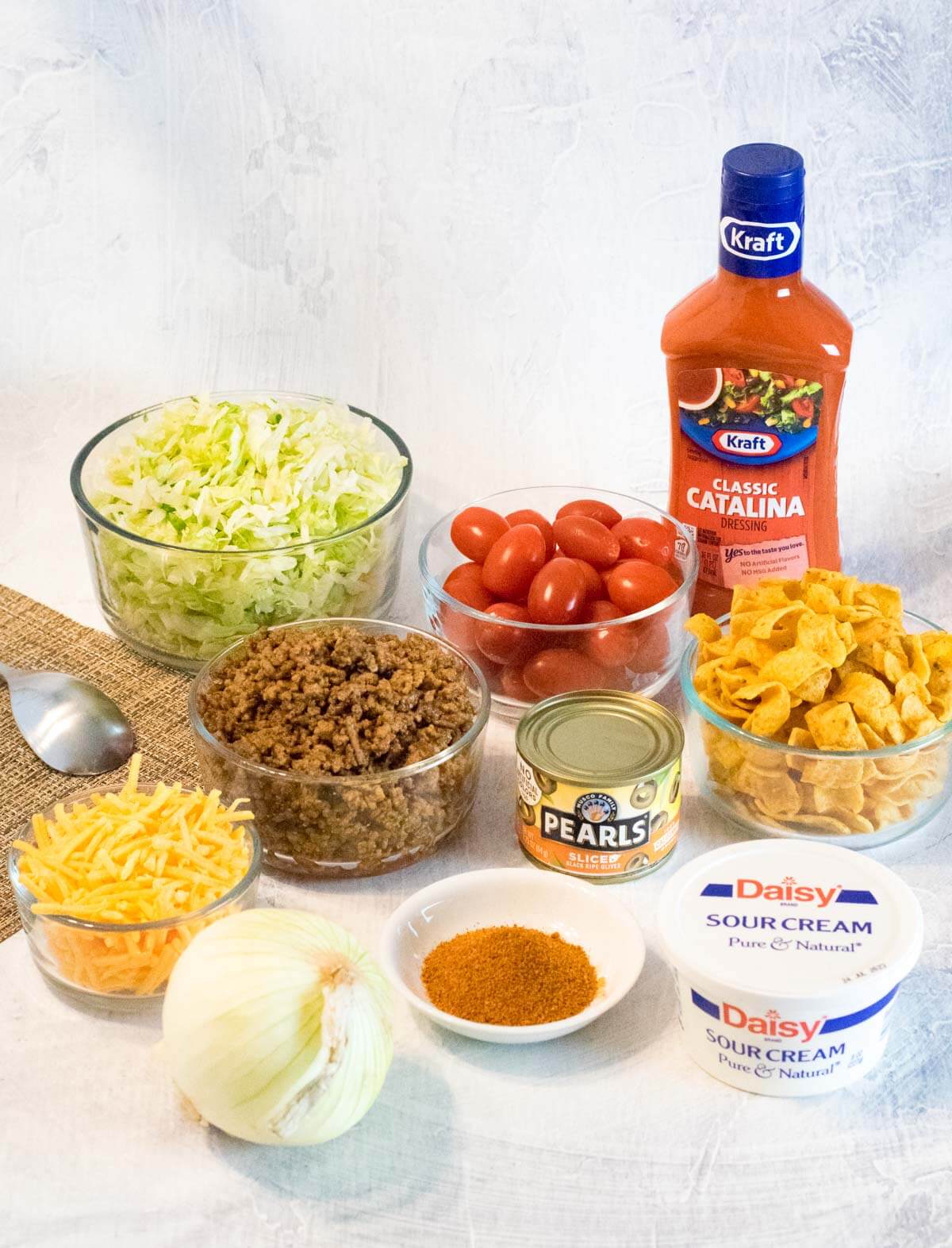 Showing ingredients for Frito Taco Salad.
