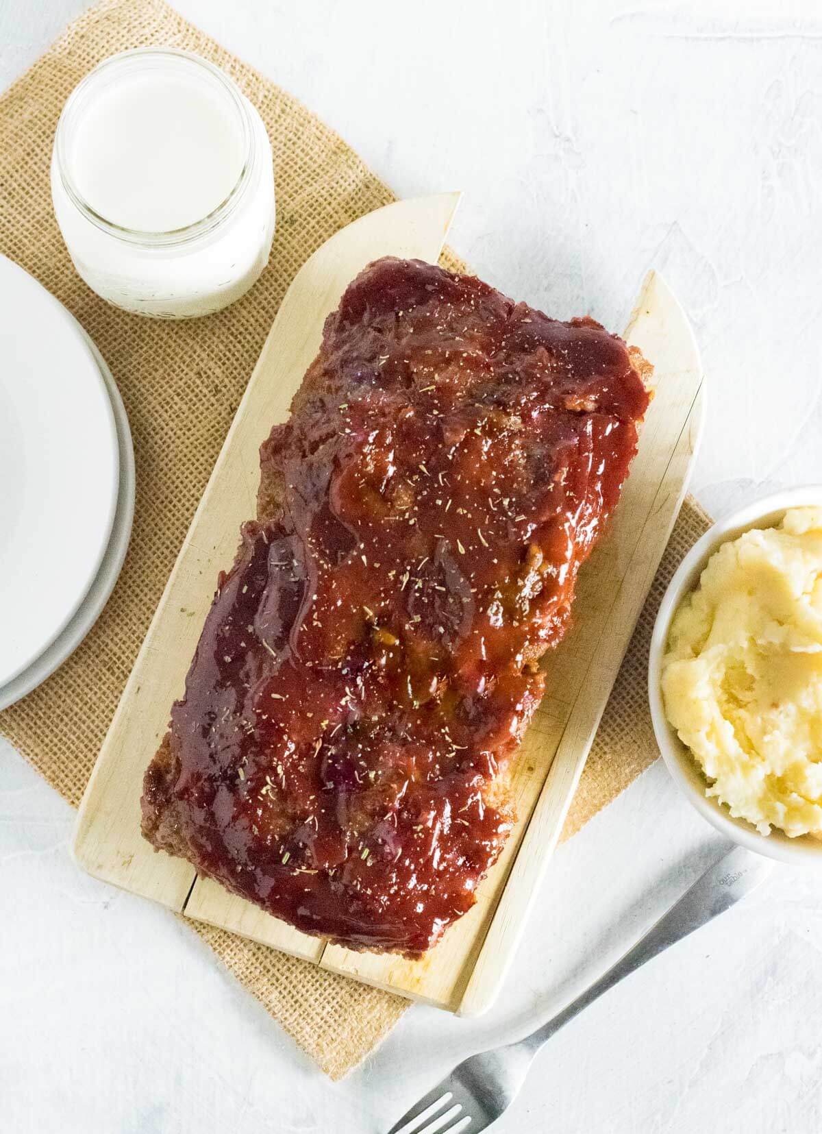 Serving Onion Soup Mix Meatloaf.