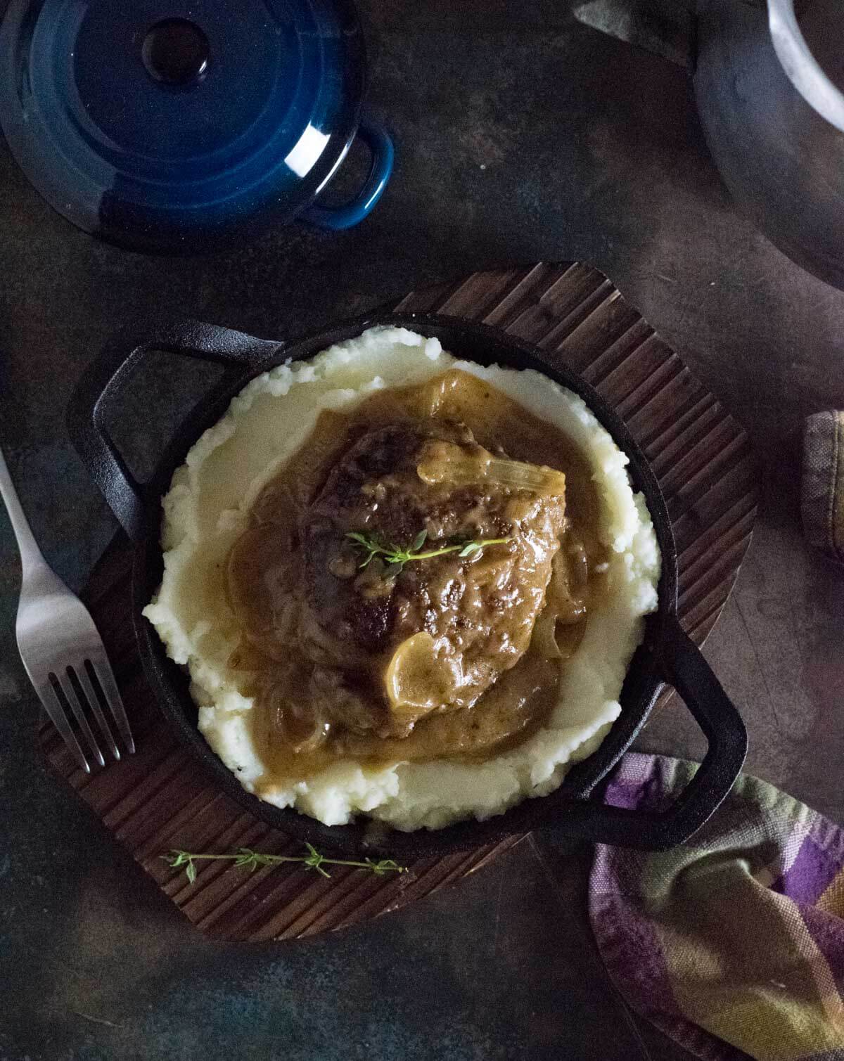 Salisbury Steak with Onion Gravy.