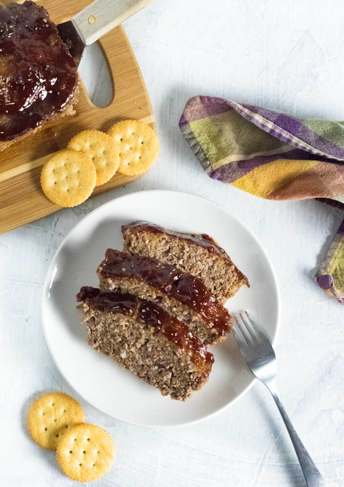 Meatloaf with Ritz Crackers.
